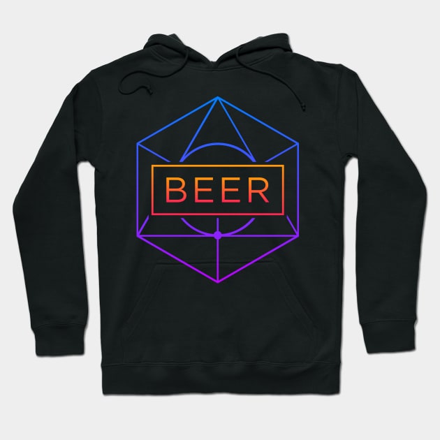 BEER – Trippy Retro Sacred Geometry Hoodie by MeatMan